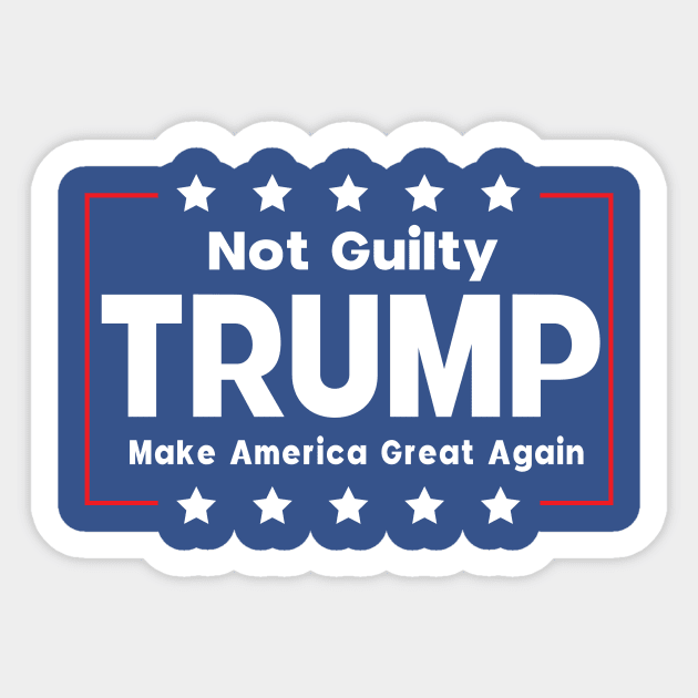 Donald Trump Mug Shot Not Guilty Sticker by Sunoria